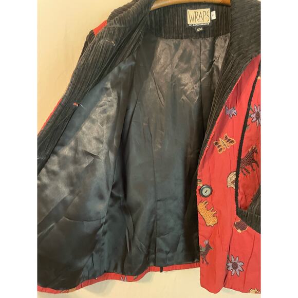 Wraps by Canvasbacks Southwestern Desert Animal Red Folk Jacket. Size med. - Picture 6 of 8